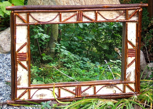 Black Forest Decor Adirondack Birch Bark Mirror - Small